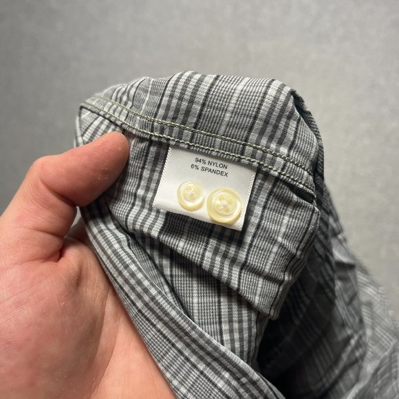 Peter Millar Shirt Mens Small Gray Summer Comfort Button Up Plaid Long Sleeve - Picture 6 of 8